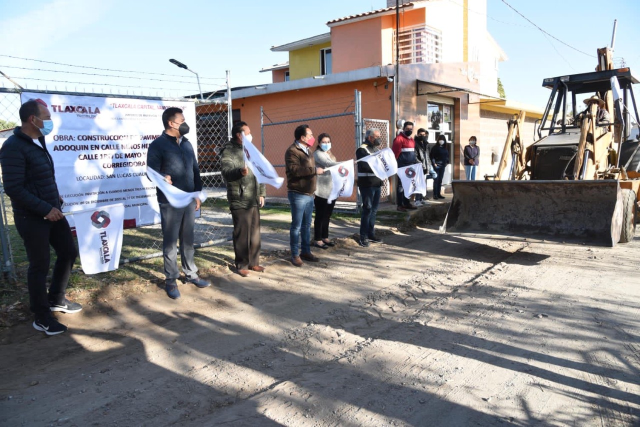 Arrancan obras en la comunidad de San Lucas Cuauhtelulpan, en Tlaxcala Capital